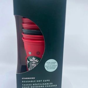 NEW Starbucks 2022 Holiday  Color Changing Reusable ￼ Hot Cups 6-Pack 16oz. NIB